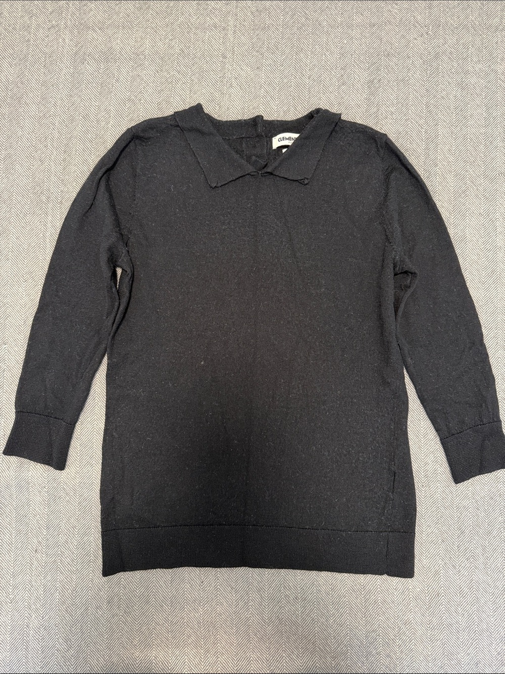 Vintage Women's Black Wool Collared Sweater. Size L but running Small.